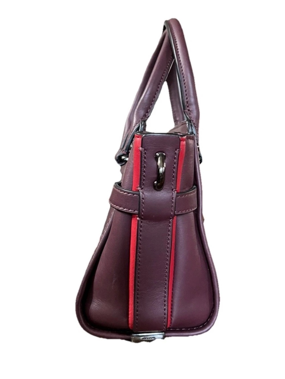 Coach 55523 Rogue 17 Tea Rose Raised Floral Applique Oxblood & Dust Bag - Picture 5 of 16